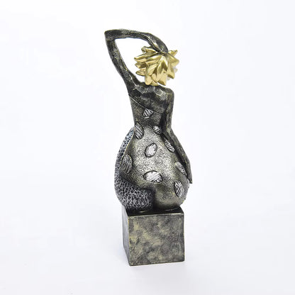 Lady Figurine Art Deco Colorful Resin 14x8.8x25.2cm HX05S113
