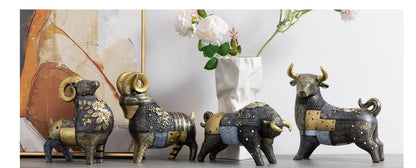 Gilt Sprig Bull on a console