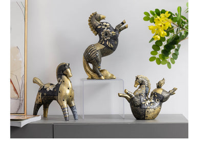 Gilt Sprig Horse on a console