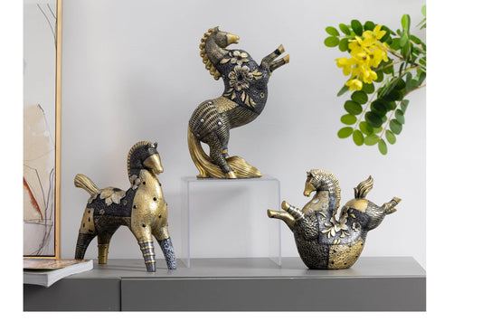 Gilt Sprig Horse on a console