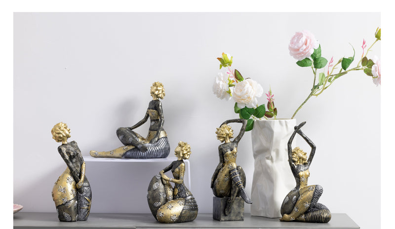 Gilt Sprig Lady on a Sphere