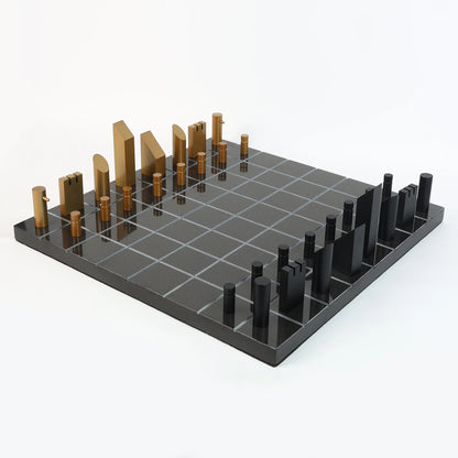 Luxe Marble Chessboard Modern Metal Decor Object