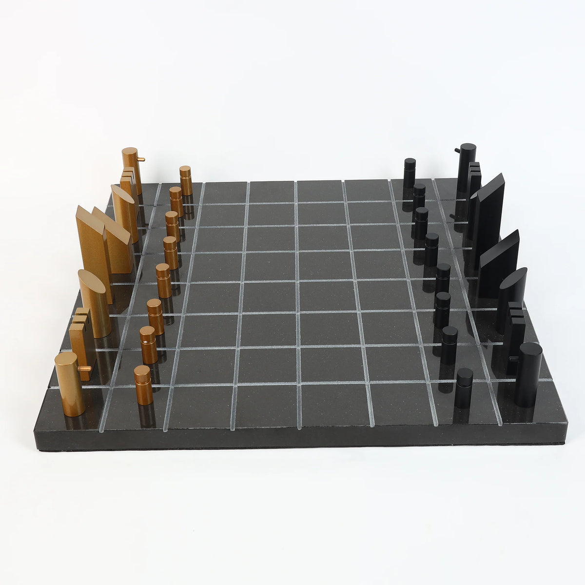Luxe Marble Chessboard Modern Metal Decor Object
