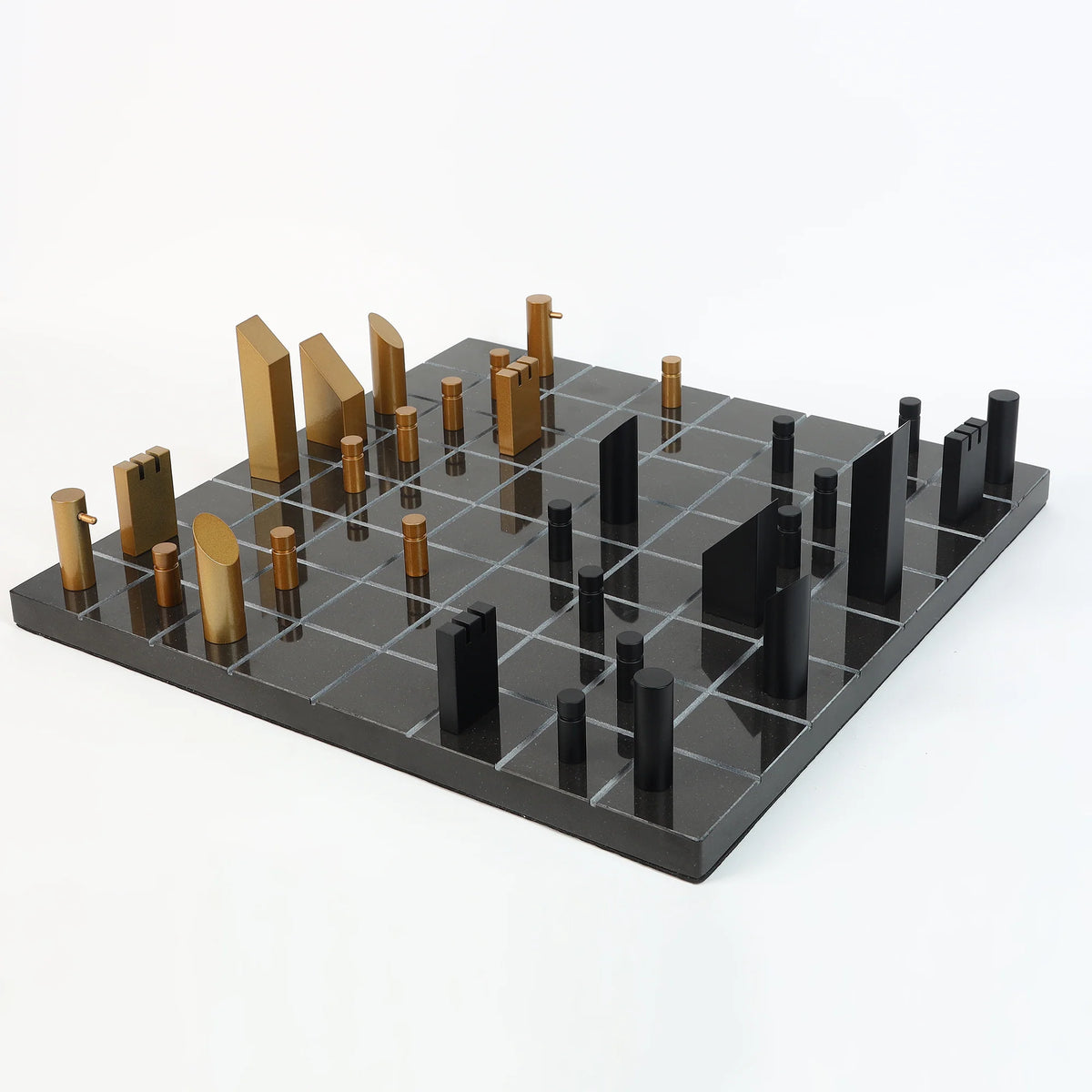 Luxe Marble Chessboard Modern Metal Decor Object