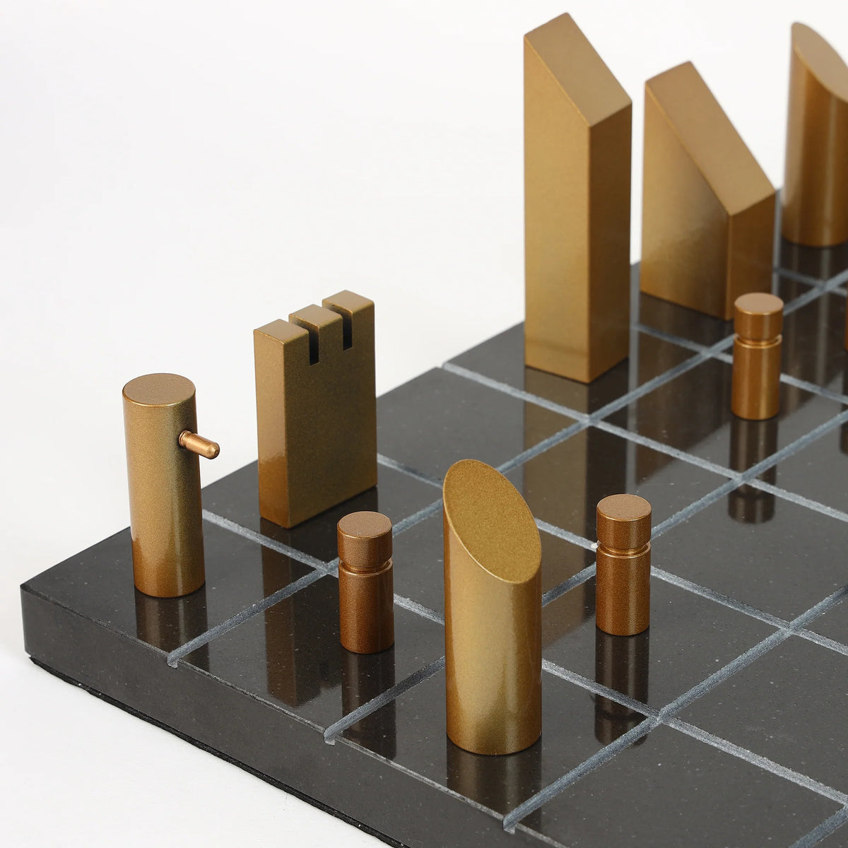 Luxe Marble Chessboard Modern Metal Decor Object
