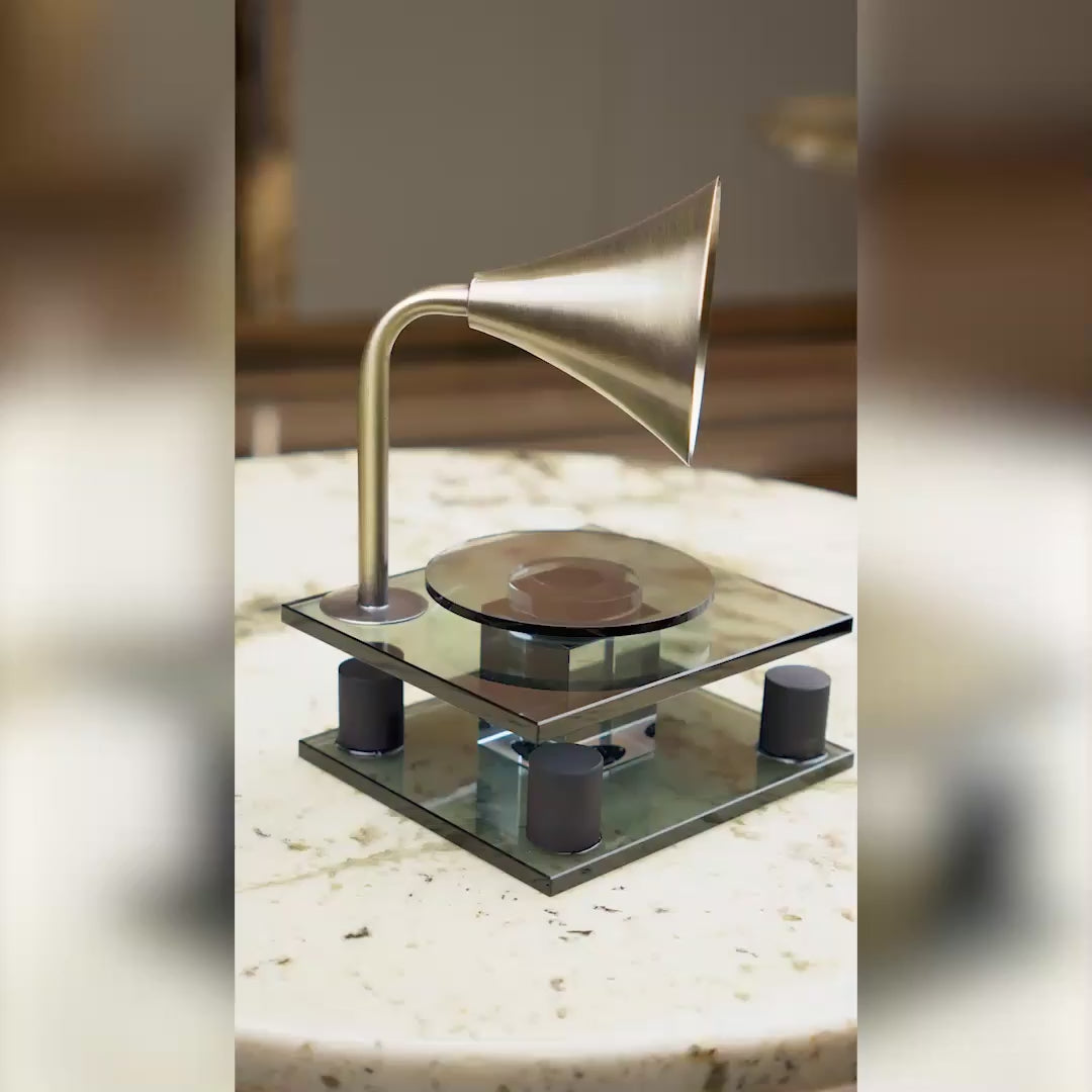 Retro Echo Figurine Vintage Modern Black and Gold