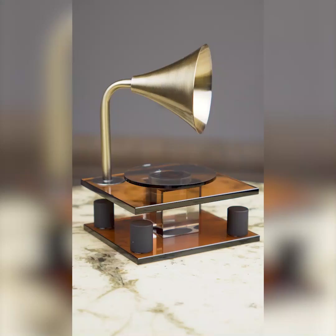 Horn Figurine Retro Vintage Crystal and Iron 16x14x24cm