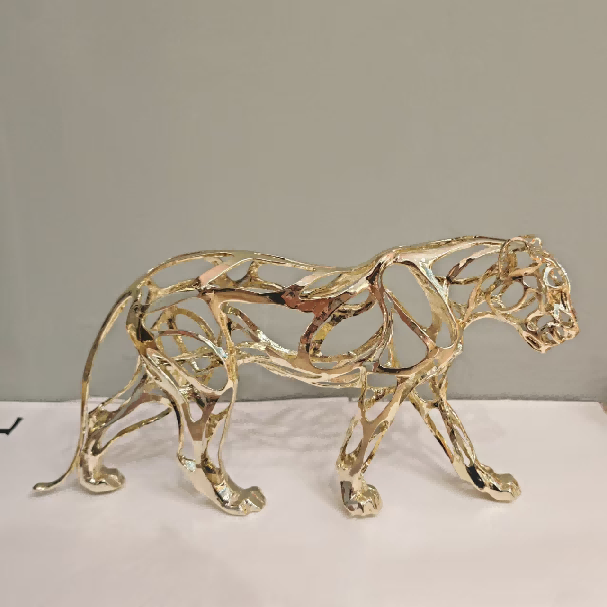 Prowl openwork alloy panther in cooler gold tone, model 2949