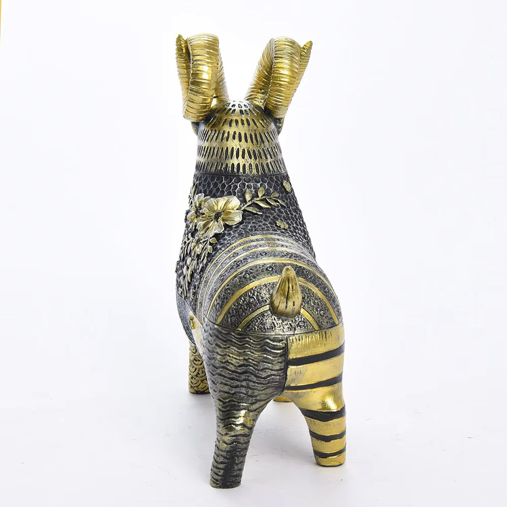 Ram Figurine Art Deco Retro Resin 21x8x21.5cm HX05S144