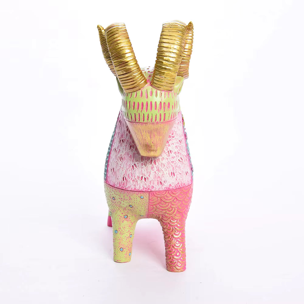 Ram Figurine Art Deco Retro Resin 21x8x21.5cm HX05S144