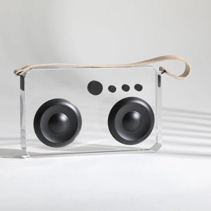 Soundbox Decor Object Nordic Designer Crystal and Black 20x5x12.5cm