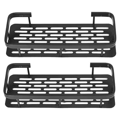 Aluminium Bathroom Shelf Pack of 2 | No-Drill Self-Adhesive Wall Rack